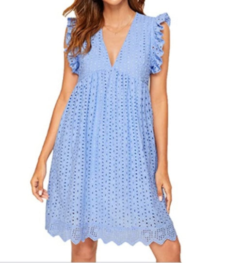 Sandra – Robe d'Été Sans Manches avec Poches et Jacquard