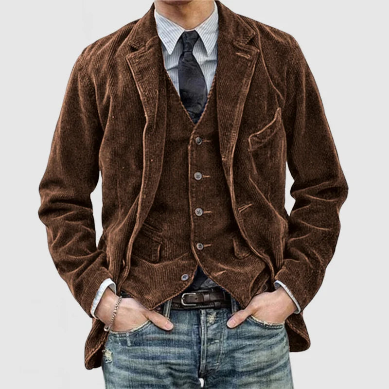 Albert – Veste en Velours Côtelé avec Gilet