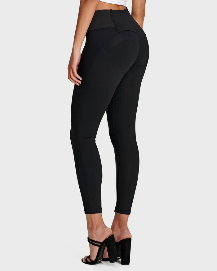Leggings Slim à Fermeture Éclair avec Fesses de Pêche Stretch
