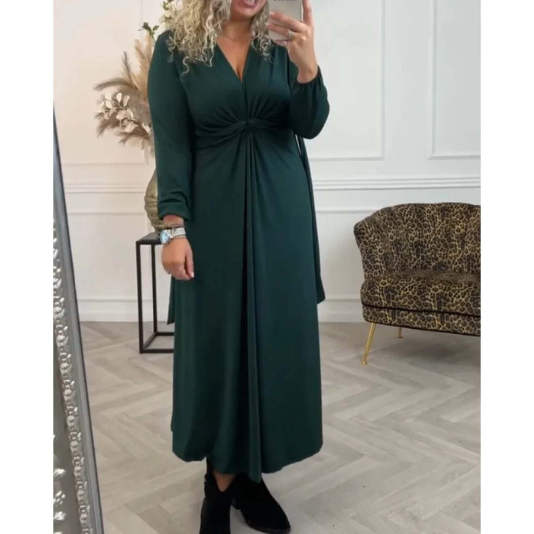 Robe unie Sexy à Manches Longues