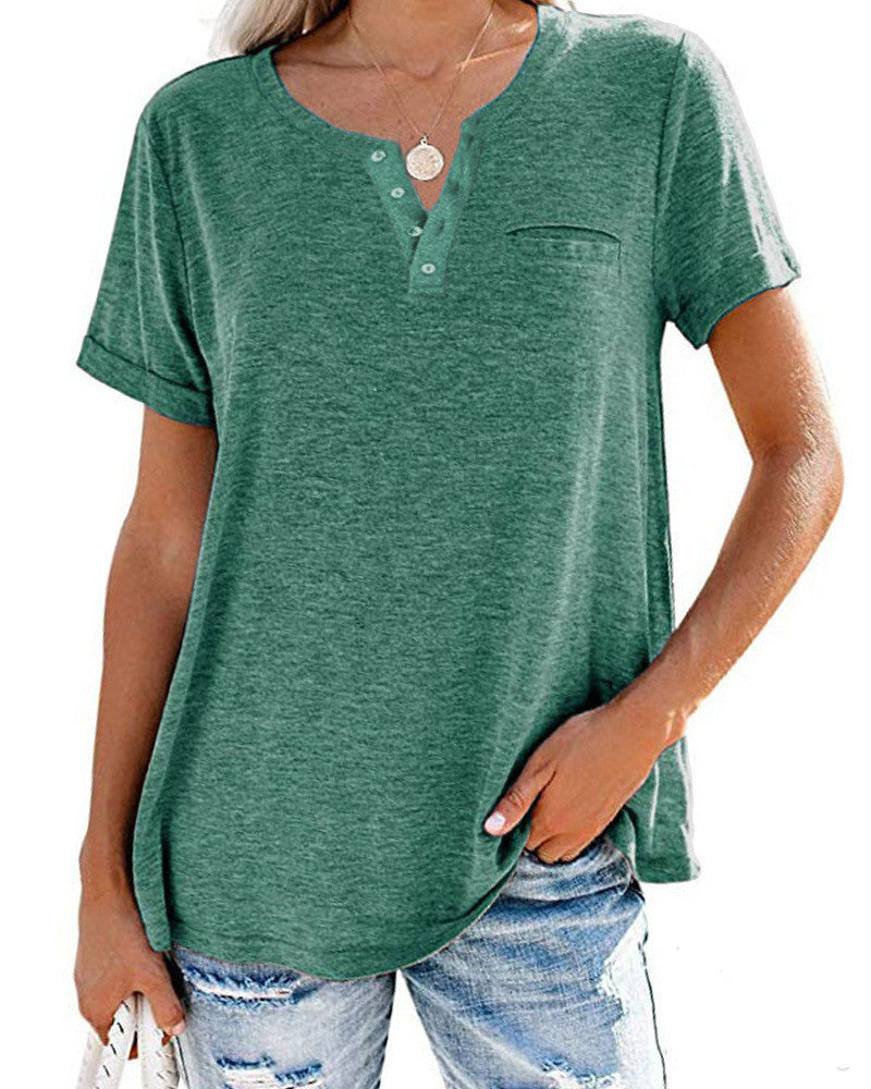 Nicole – T-shirt ample à manches courtes et col en V
