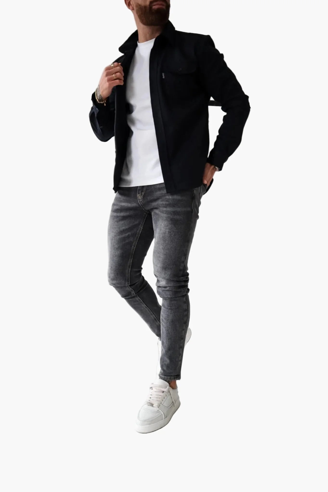 Surchemise décontractée urbaine homme, style moderne polyvalent