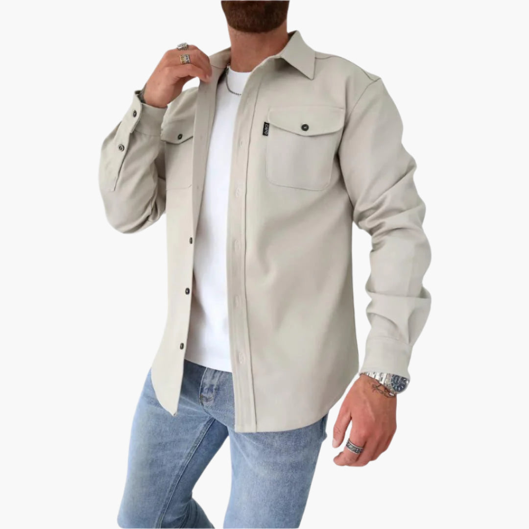 Surchemise Style Veste à Boutons pour Homme – Élégance Décontractée et Polyvalente