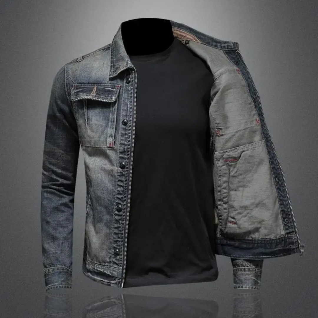 Veste en jean style classique pour homme – Élégance urbaine et look intemporel