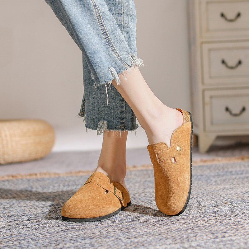Ruby – Pantoufles fermées rétro françaises en cuir vegan