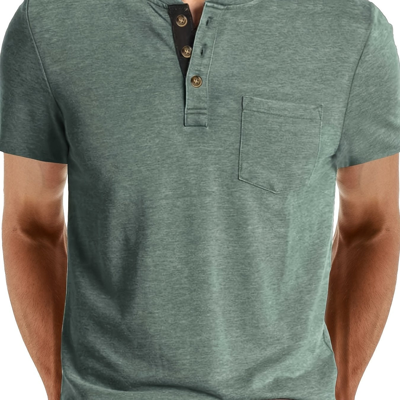 T-shirt à col tunisien décontracté pour homme – Style moderne pour usage quotidien