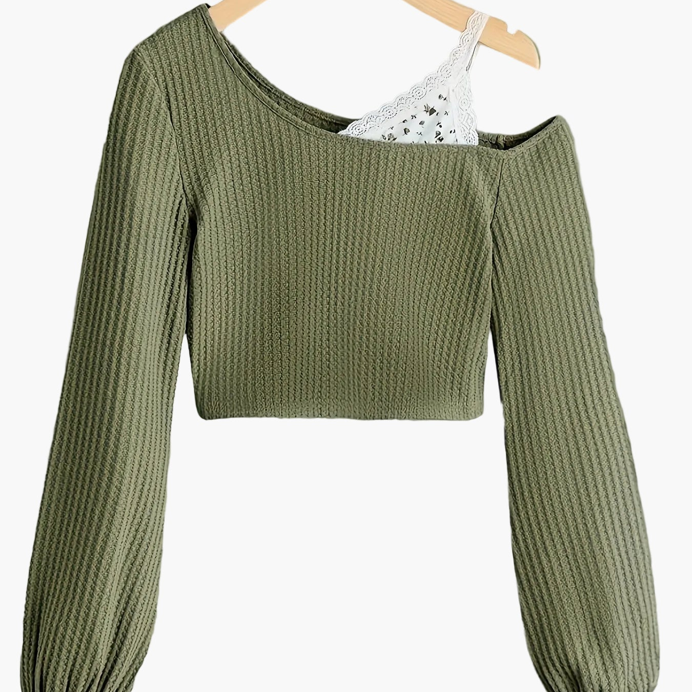 Women's short dress asymmetrical style with one shoulder exposed and lace detail – Trendy casual fashion