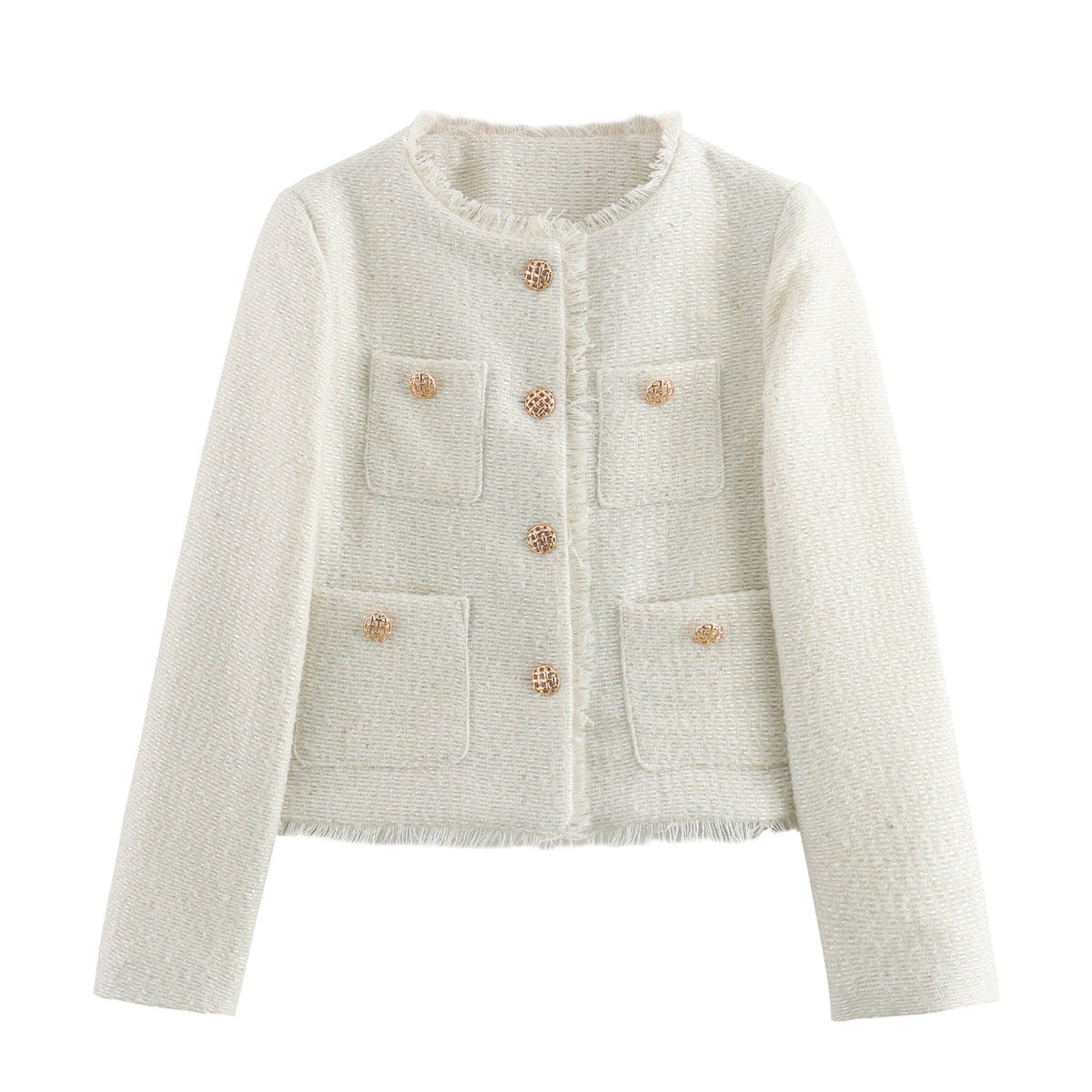 Jessie – Manteau Court en Laine à Manches Longues