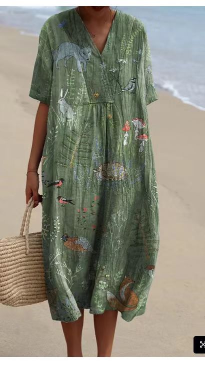Gillian – Robe Longue Imprimée Confortable