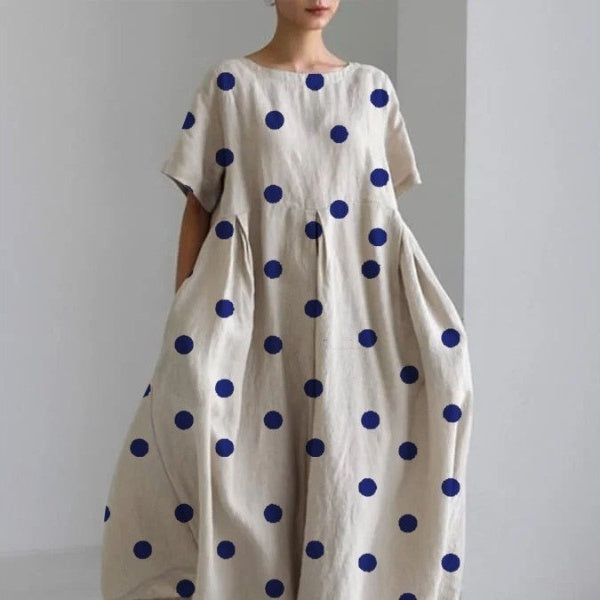 Sue – Robe de Mode Décontractée avec Impression 3D en Tissu Coton