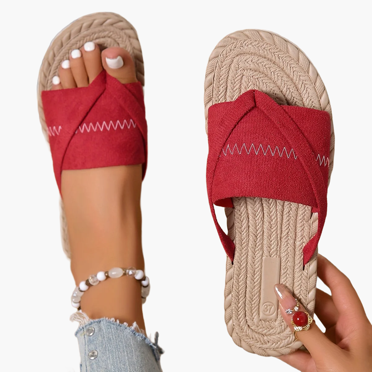 Sandales décontractées pour femme style preppy à enfiler pour l'été