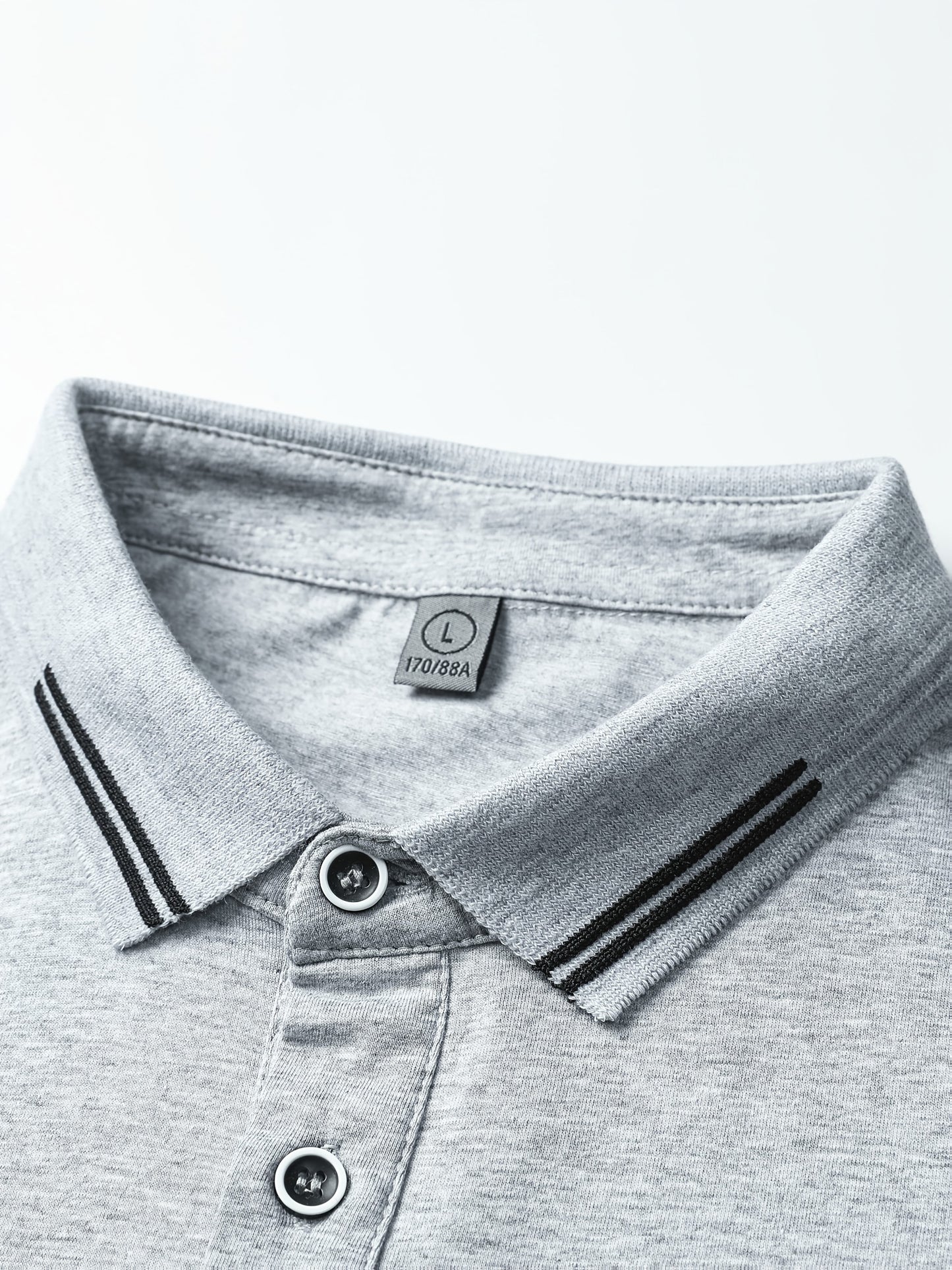 Polo décontracté pour homme à col boutonné style urbain
