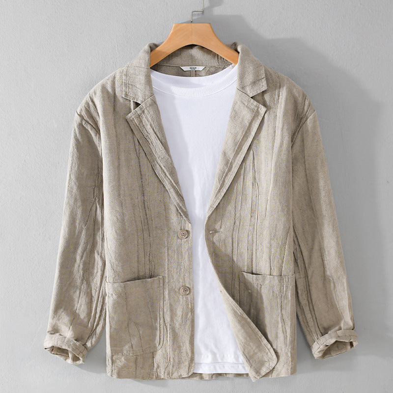 James – Veste de Costume Décontractée à Manches Courtes Rayées