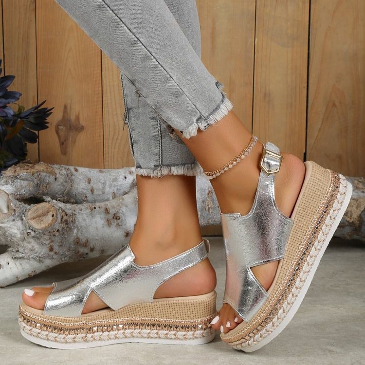 Christine – Sandales à Talons Compensés avec Boucle