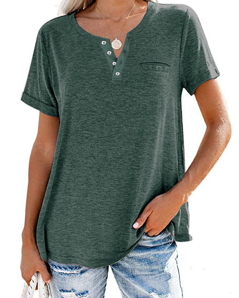 Nicole – T-shirt ample à manches courtes et col en V