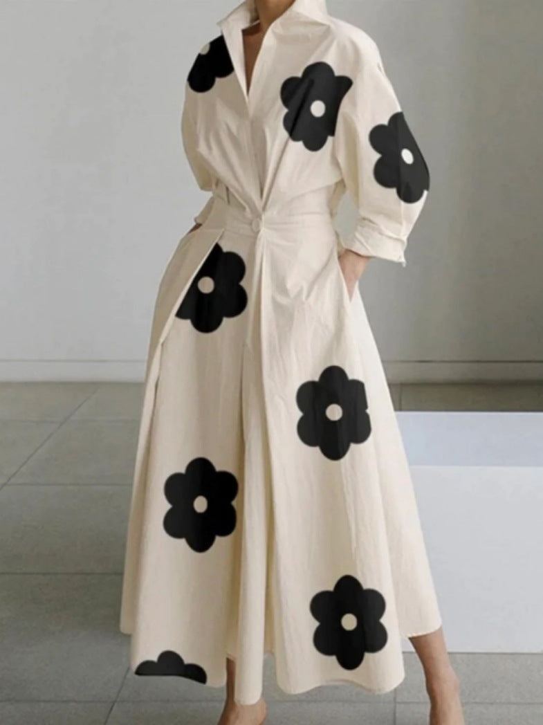 Grace – Robe à manches longues avec taille élastique