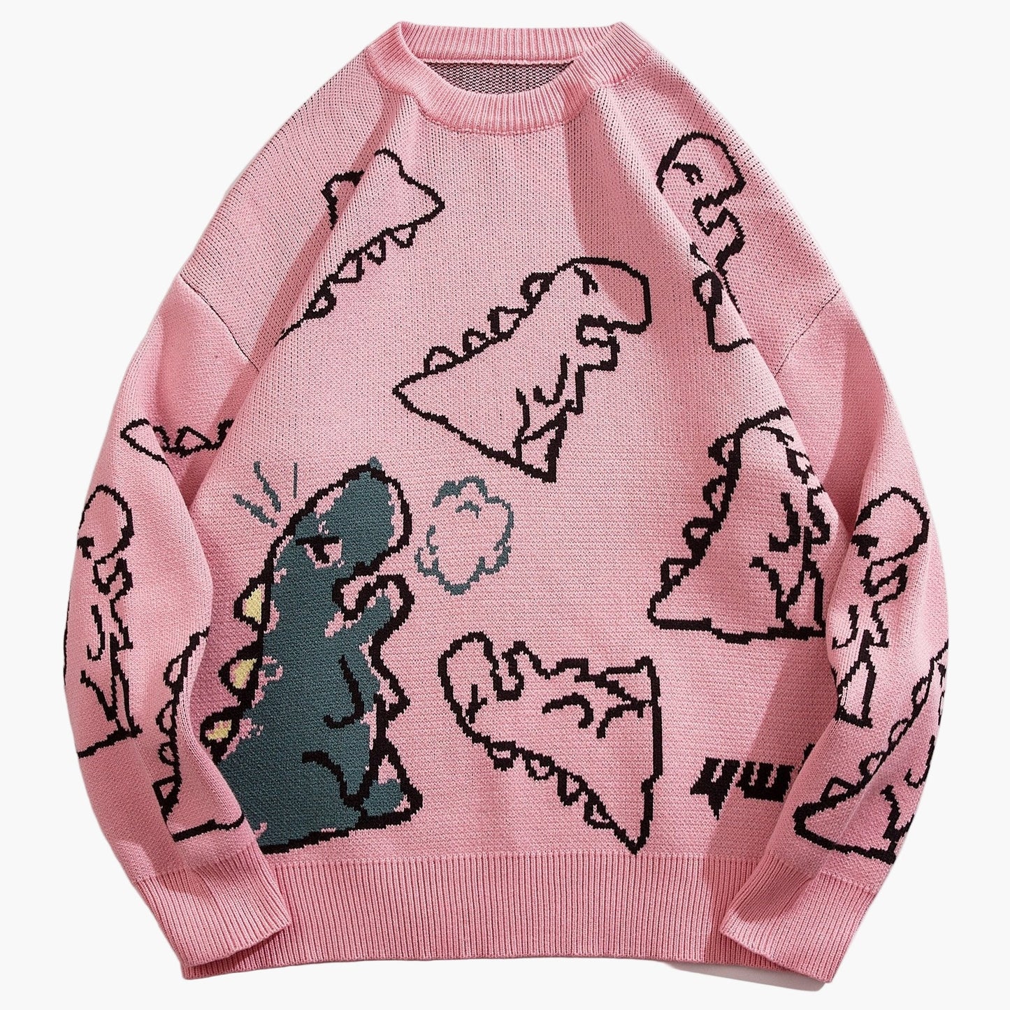Pull-over décontracté motif dinosaure pour homme adolescent – style streetwear tendance