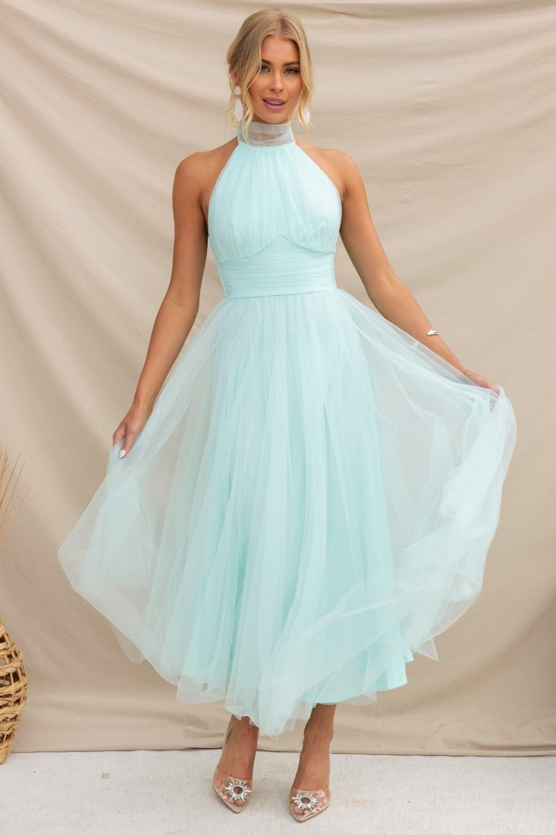 Kathleen – Robe Décontractée à Col Montant en Tulle