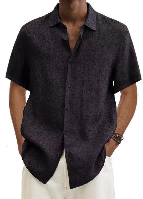 Chemise Décontractée Homme Style Japonais Manches Courtes Été