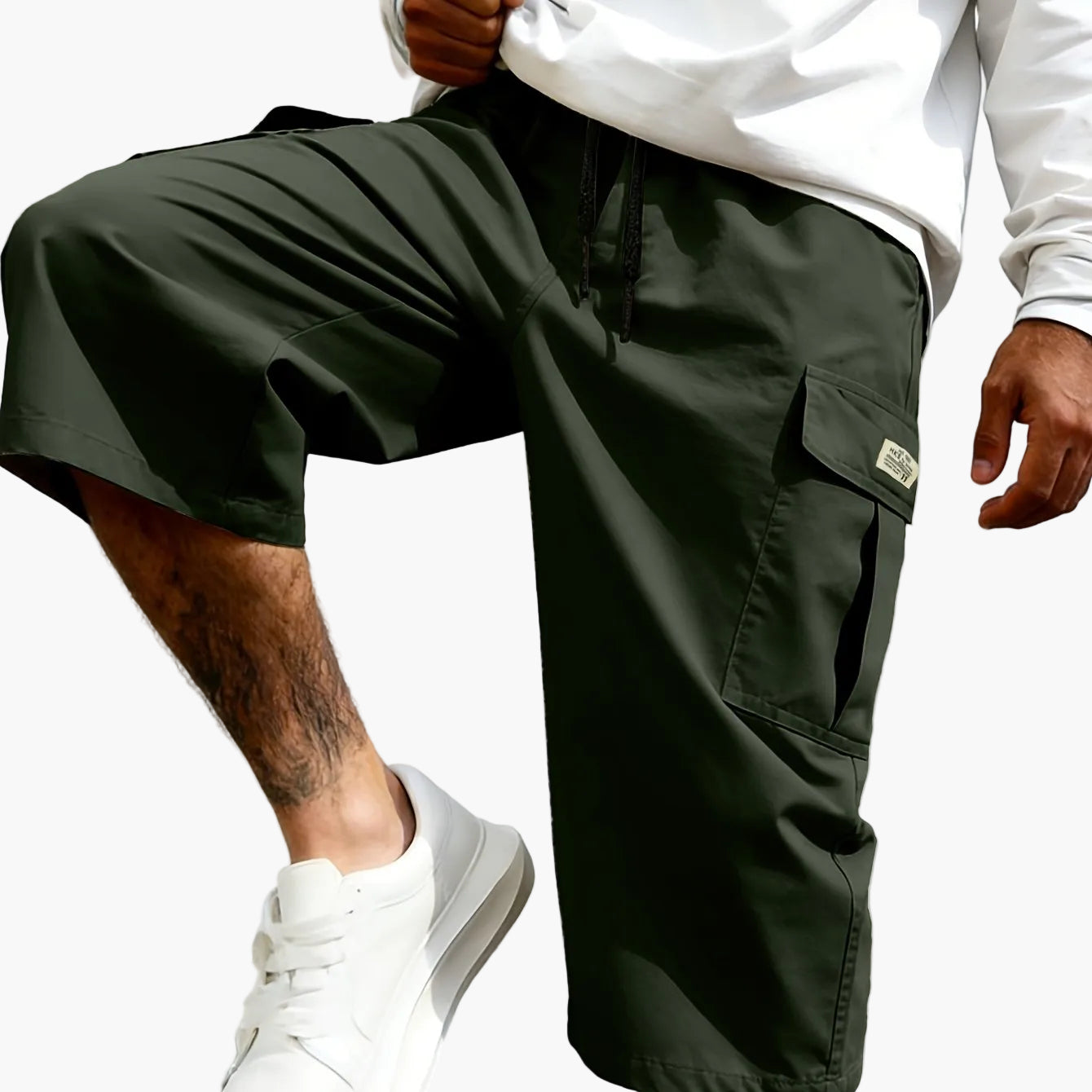 Bermuda cargo décontractée pour homme, style urbain polyvalent