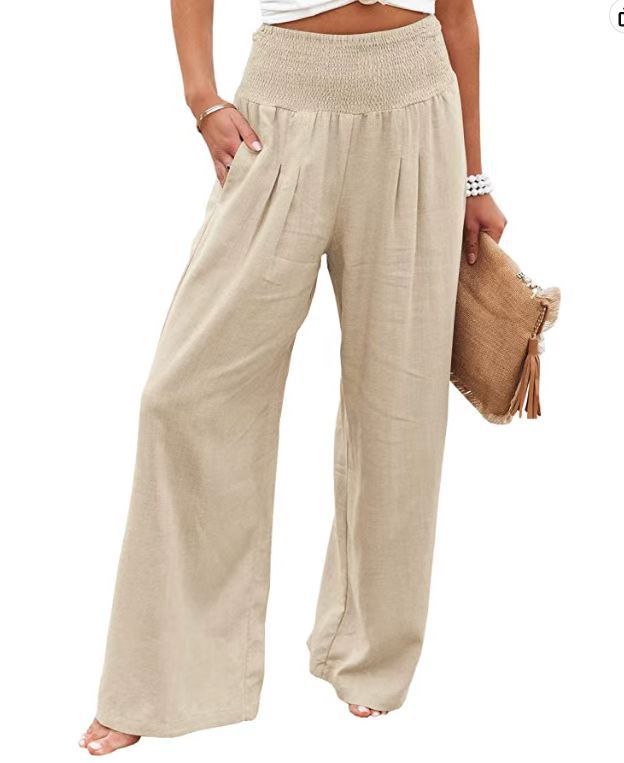 Faith – Pantalon large en coton et lin