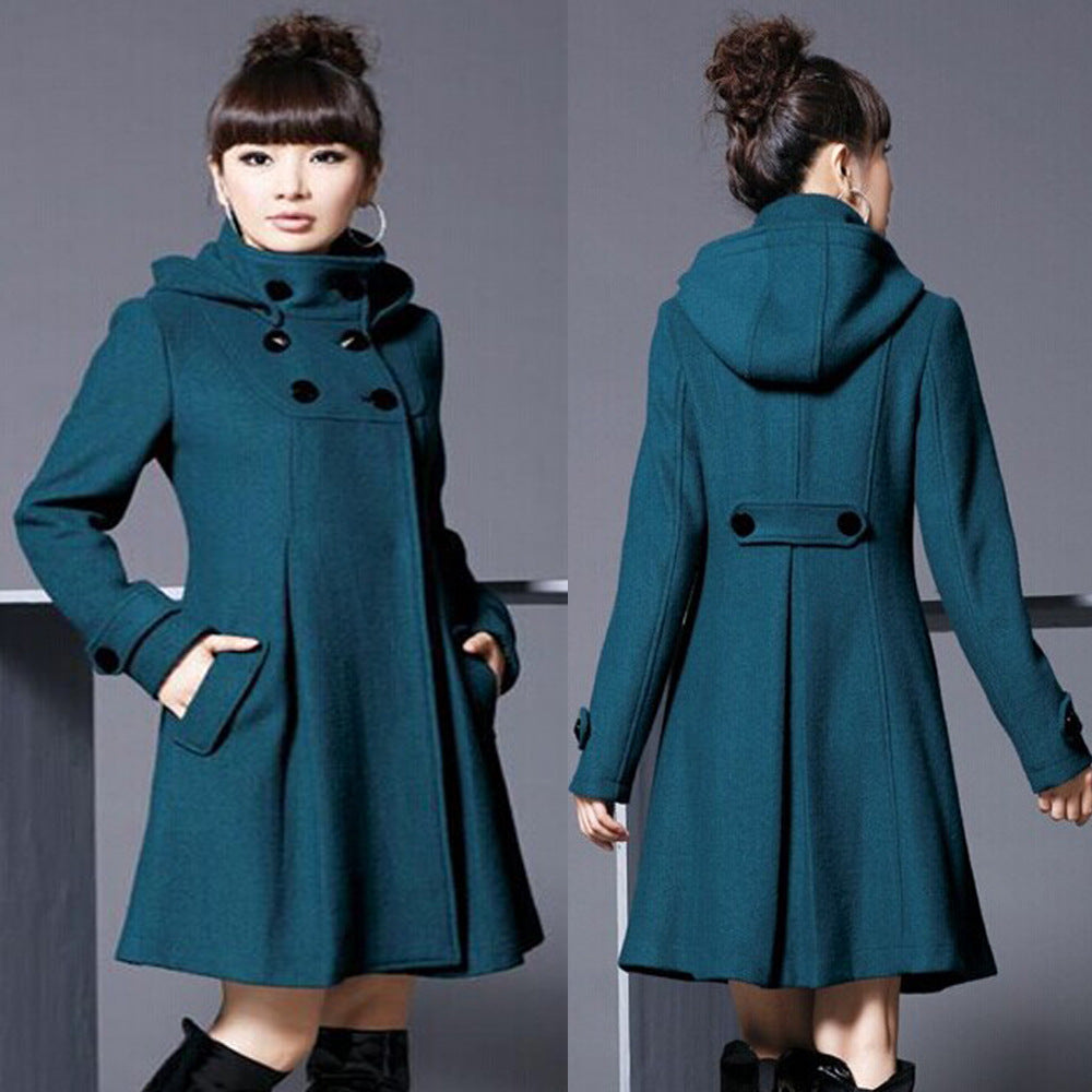 Ann – Manteau Cape à Capuche Double Boutonnage