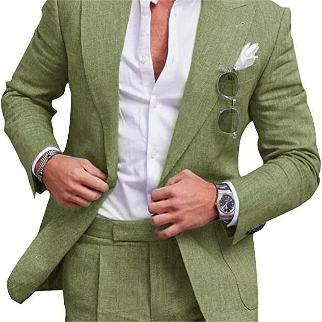 Joshua – Costume Deux Pièces Uni à Bouton Unique