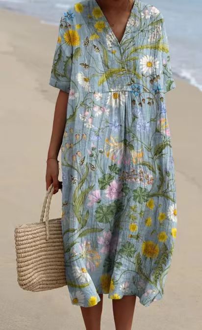 Gillian – Robe Longue Imprimée Confortable