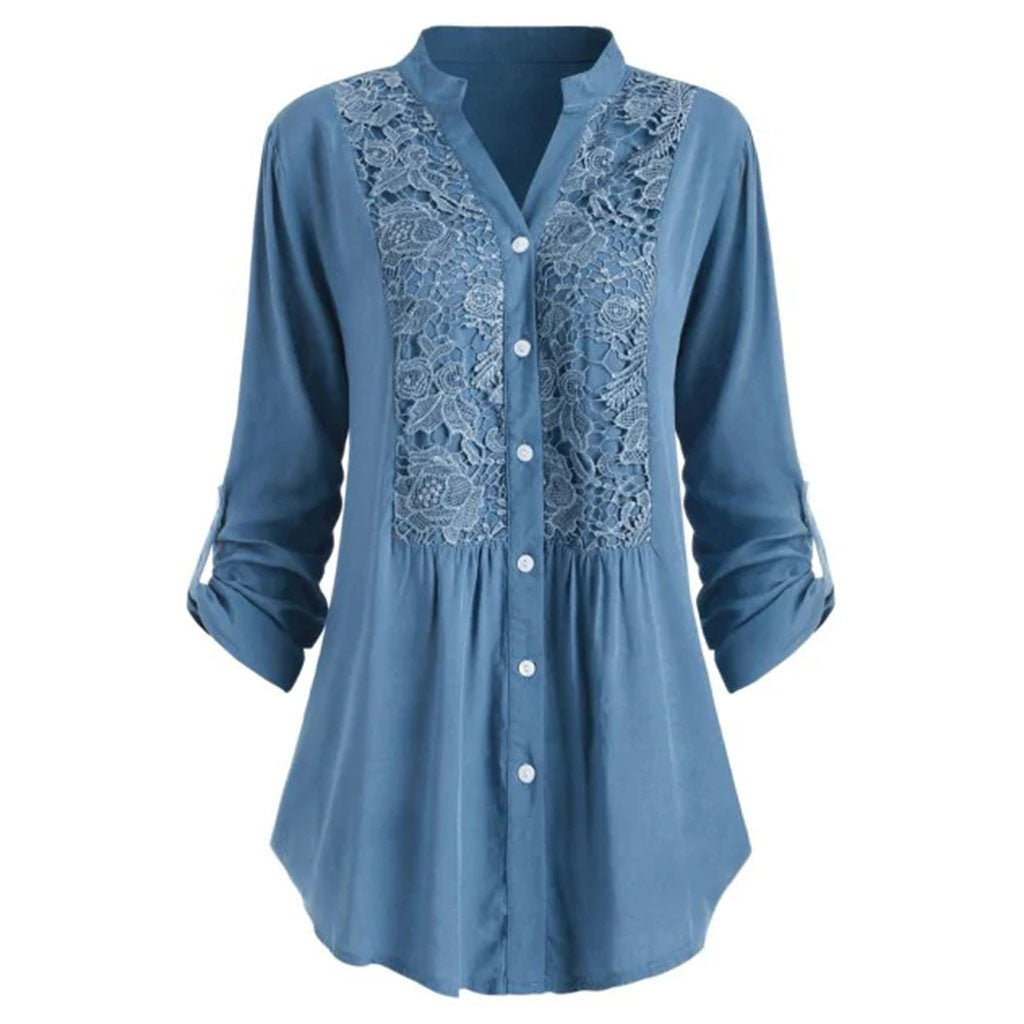 Sara – Chemise en dentelle avec panneau en dentelle
