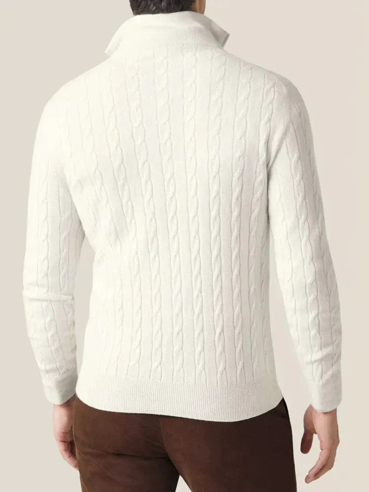 Pull zippé torsadé homme élégant style décontracté et professionnel