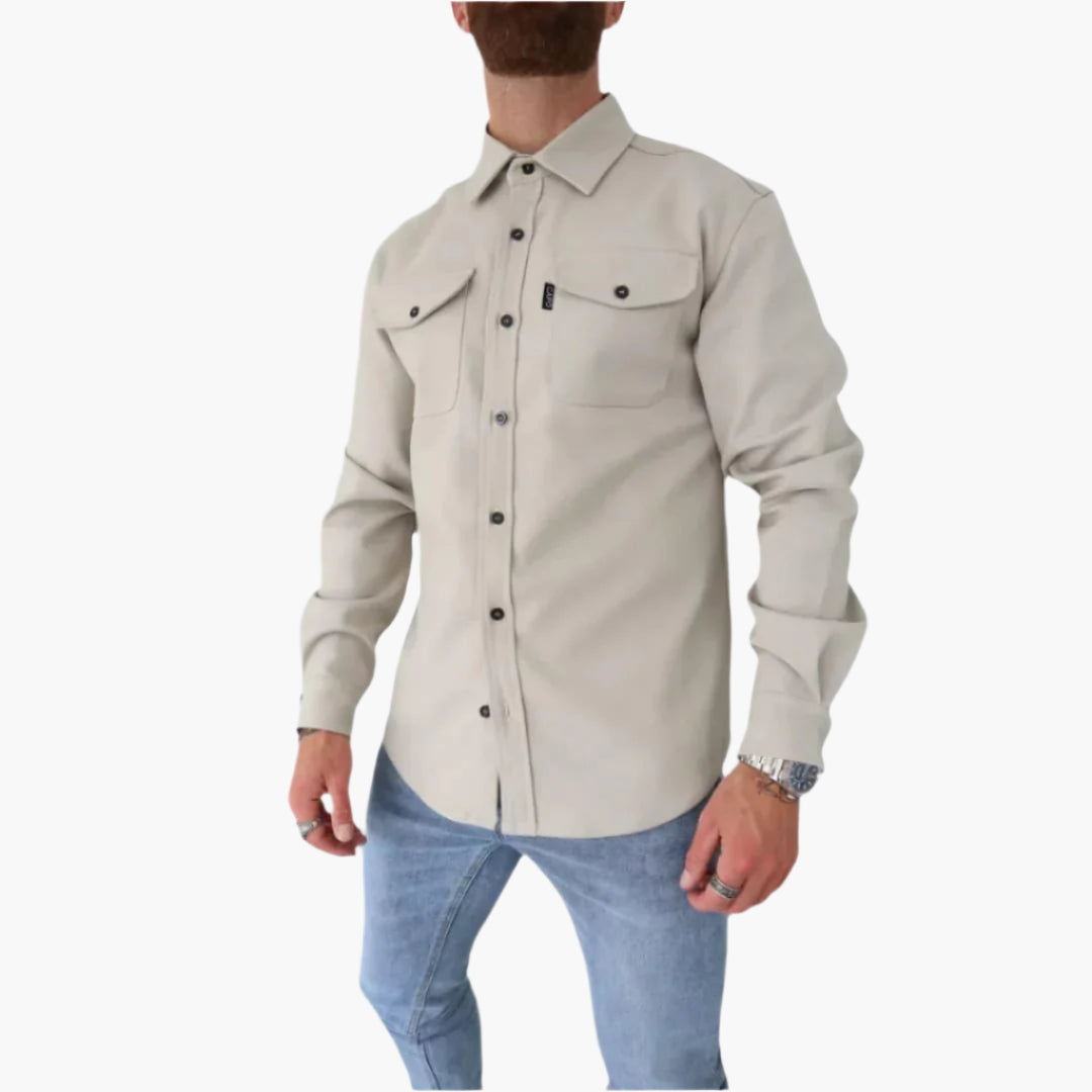 Surchemise Style Veste à Boutons pour Homme – Élégance Décontractée et Polyvalente