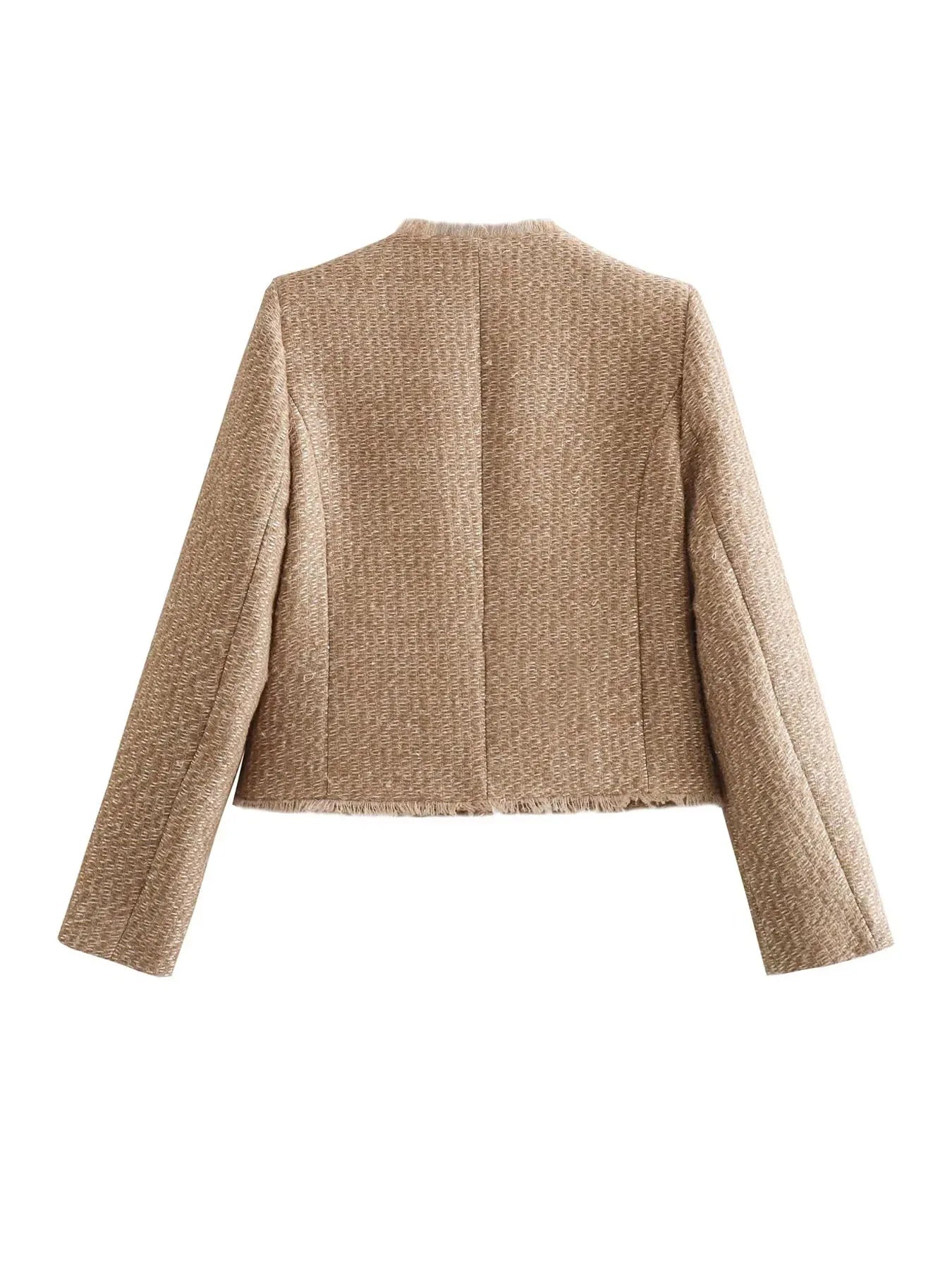 Veste tweed style classique chic pour femme - Élégance intemporelle et polyvalente