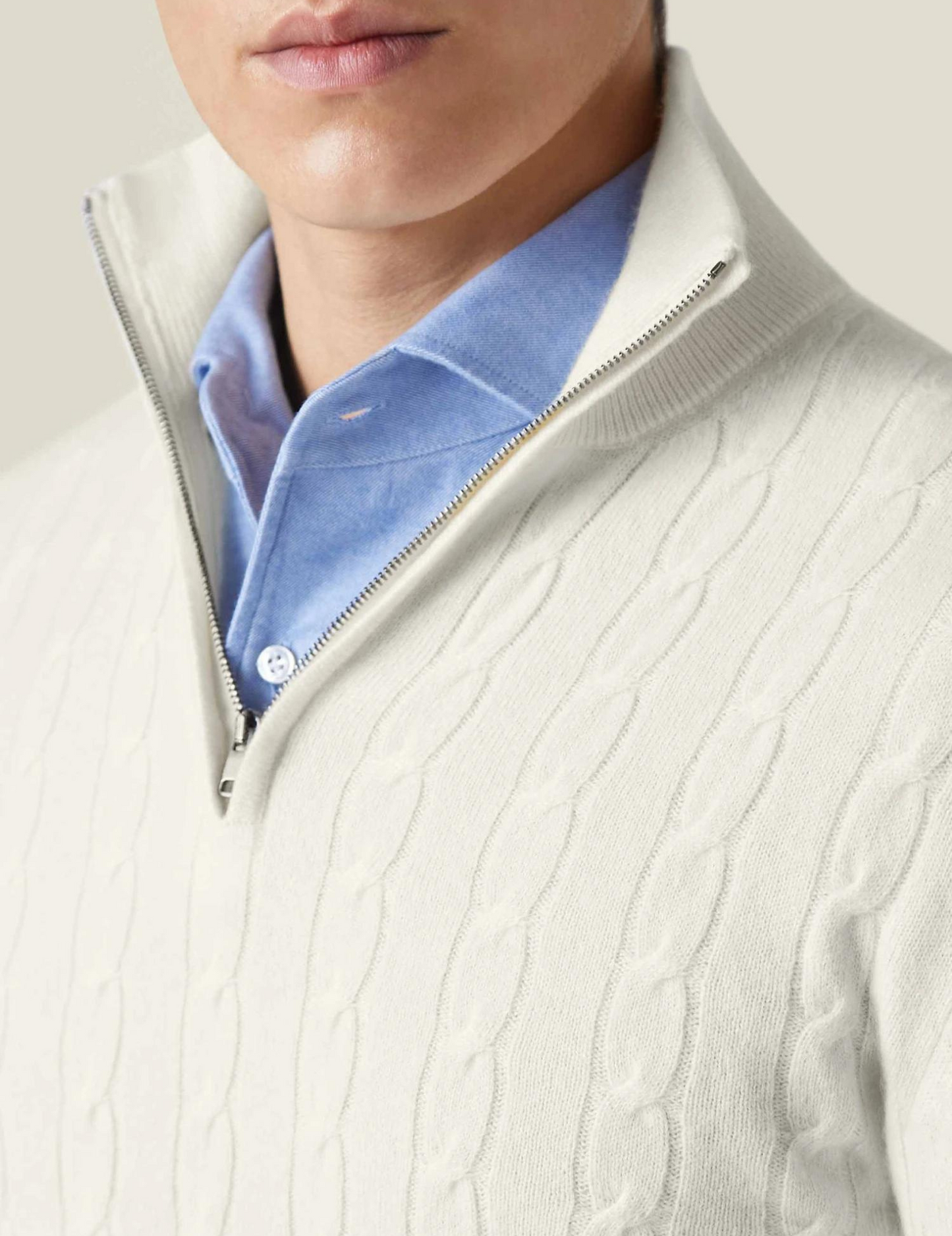 Pull zippé torsadé homme élégant style décontracté et professionnel