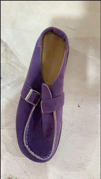 Francesca – Mocassins en Daim Vegan avec Boucle et Semelle en Mousse Confortable