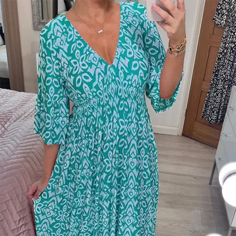 Deborah – Robe Florale à Col V pour Femmes