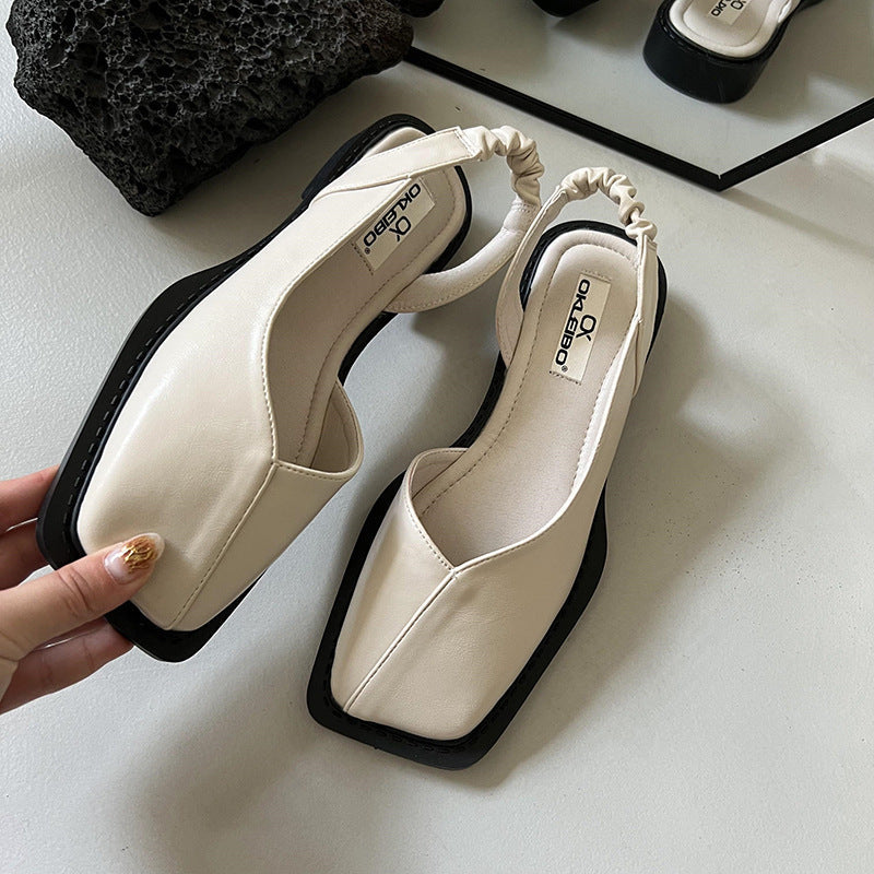 Carol – Chaussures Mode à Talon Bas et Dos Ouvert