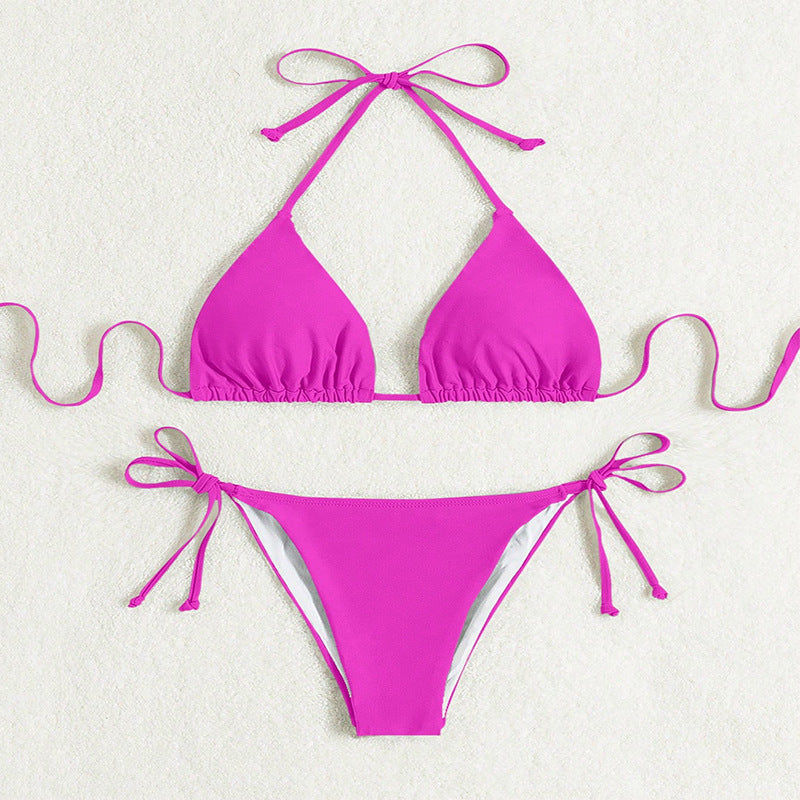Leah – Maillot de bain bikini à nouer uni