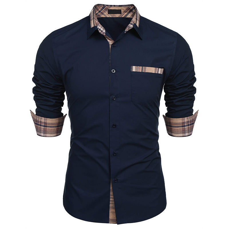 Chemise élégante homme style casual chic à col revers – Idéale pour bureau et sorties
