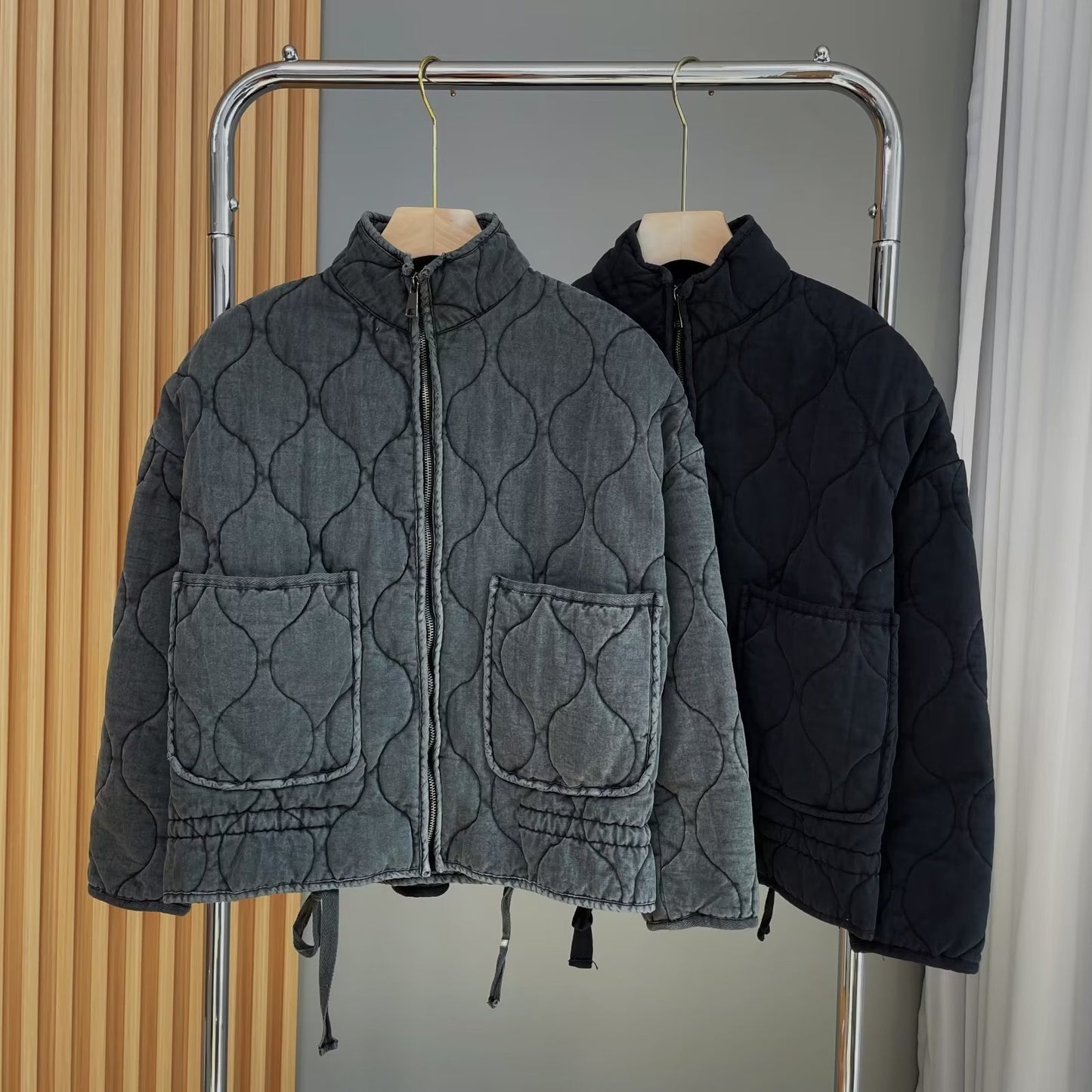 Kim – Veste zippée en coton à manches longues