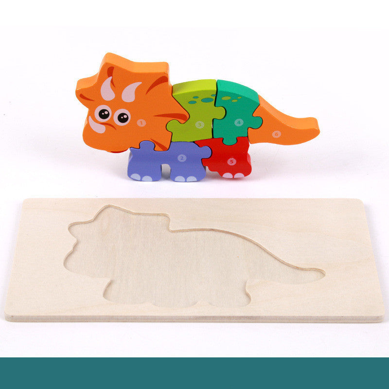 Puzzle 3D en Bois pour Enfants – Dinosaures Éducatifs et Ludiques