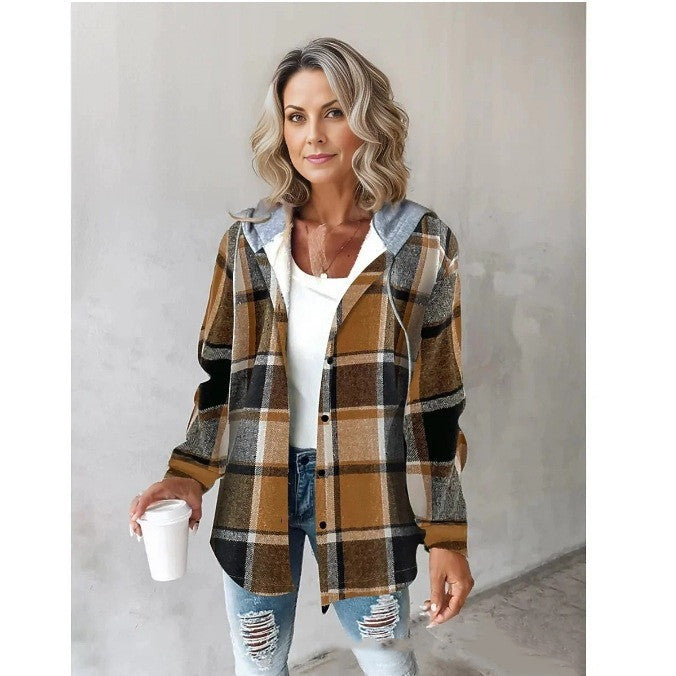 Emma – Veste en Laine à Grands Carreaux