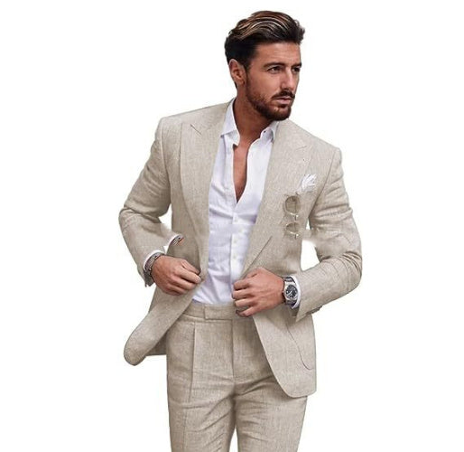 Joshua – Costume Deux Pièces Uni à Bouton Unique