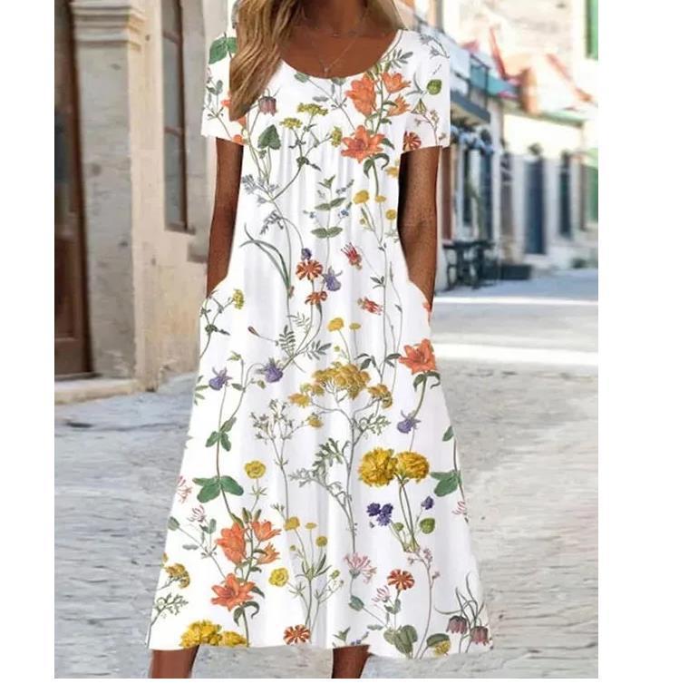 Amelia – Robe Ample à Imprimé Floral Décontracté