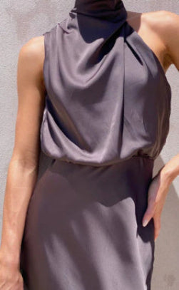 Stephanie – Ensemble Deux Pièces Satiné Multicolore Ajusté