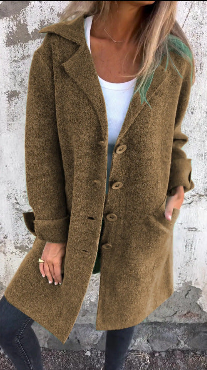 Tracy – Cardigan Long à Poches Style Décontracté pour Femmes