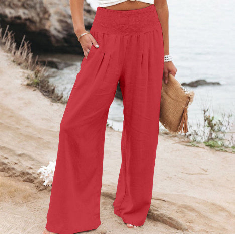 Faith – Pantalon large en coton et lin