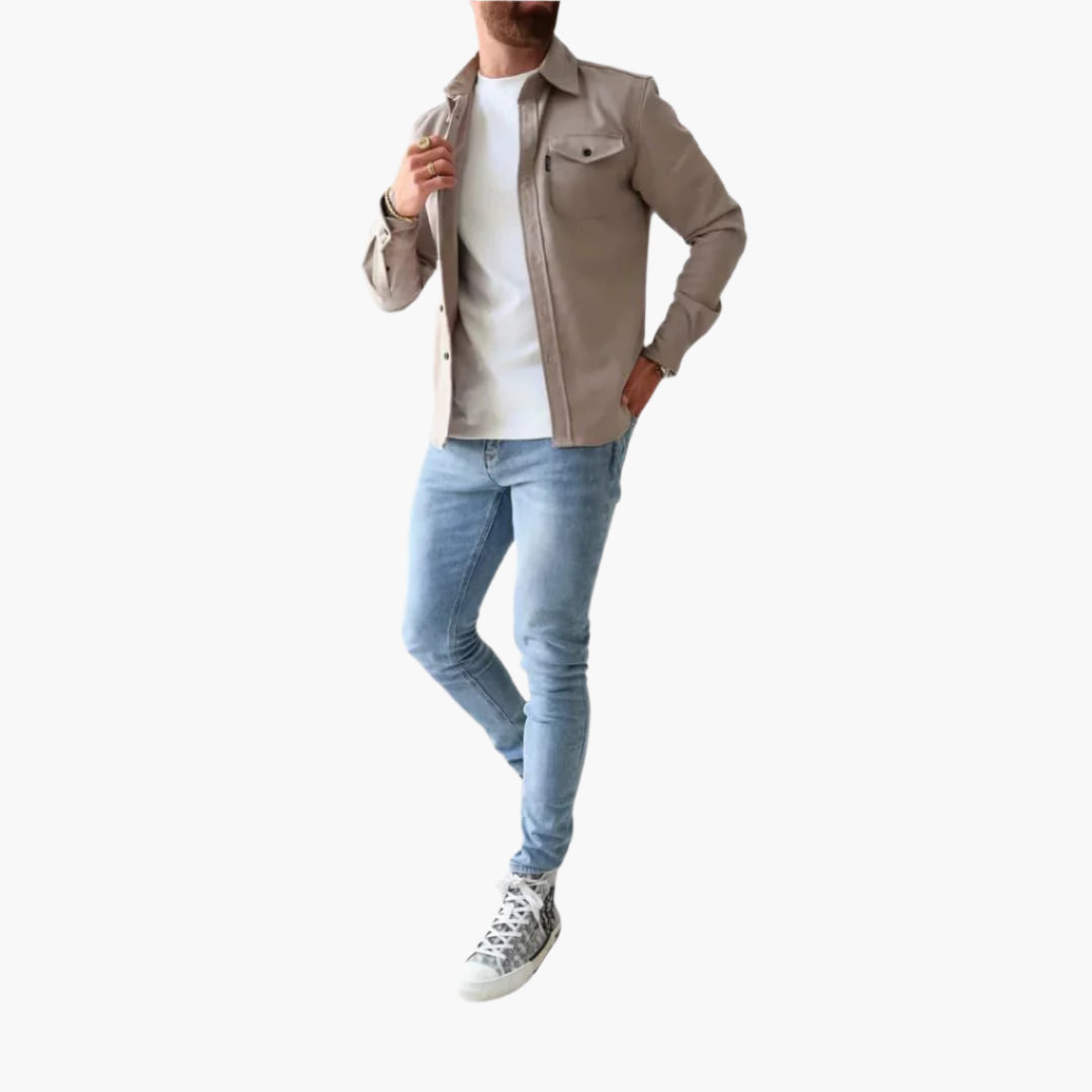 Surchemise Style Veste à Boutons pour Homme – Élégance Décontractée et Polyvalente
