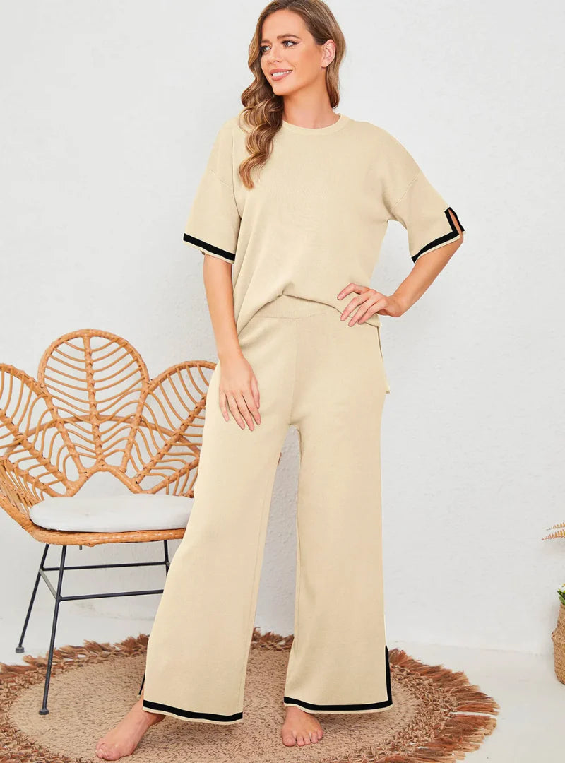 Ensemble Lounge Élégant en Tricot