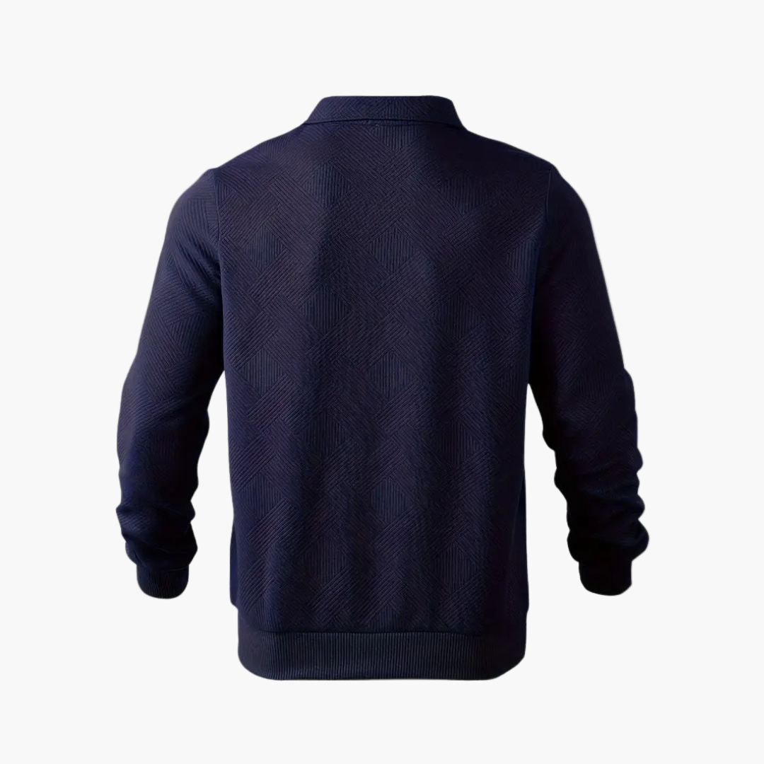 Sweat-shirt pour homme style vintage à col zippé avec motif géométrique – Élégance décontractée pour toutes occasions
