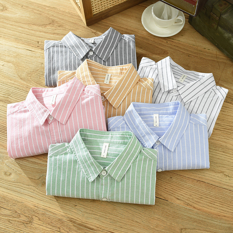 Edward – Chemise Oxford à Rayures en Coton pour Homme